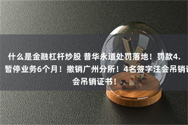 什么是金融杠杆炒股 普华永道处罚落地！罚款4.4亿！暂停业务6个月！撤销广州分所！4名签字注会吊销证书！